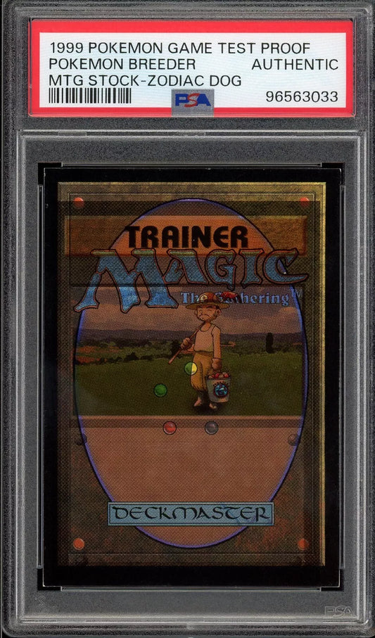 PSA Authentic Pokemon 1999 Base Set Pokemon Breeder MTG Stock Test Print