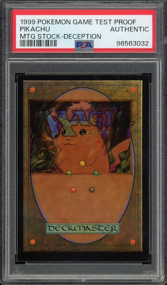 PSA Authentic Pokemon 1999 Base Set Pikachu Magic the Gathering Stock Test Print